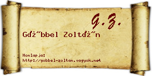 Göbbel Zoltán névjegykártya